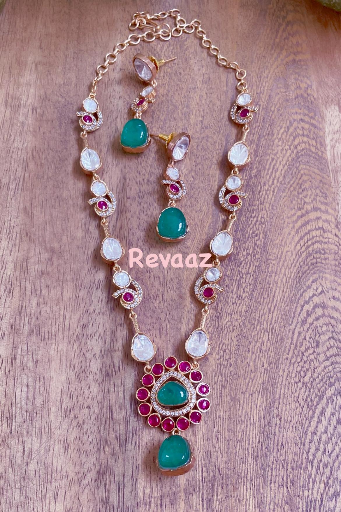 Semi-Precious Stone Polki Necklace