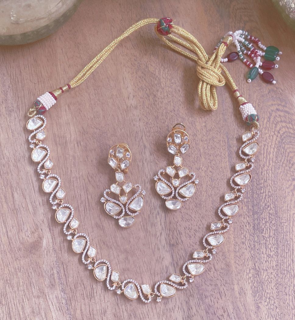 Moissanite Polki Necklace