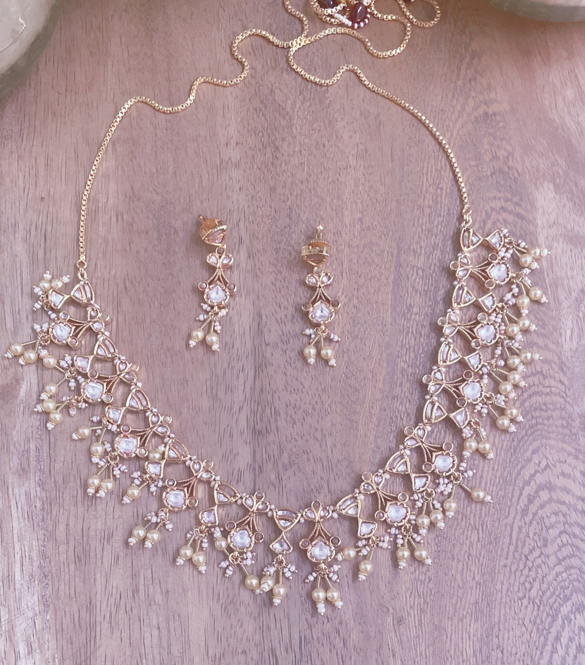 Gold Lookalike Kundan Necklace