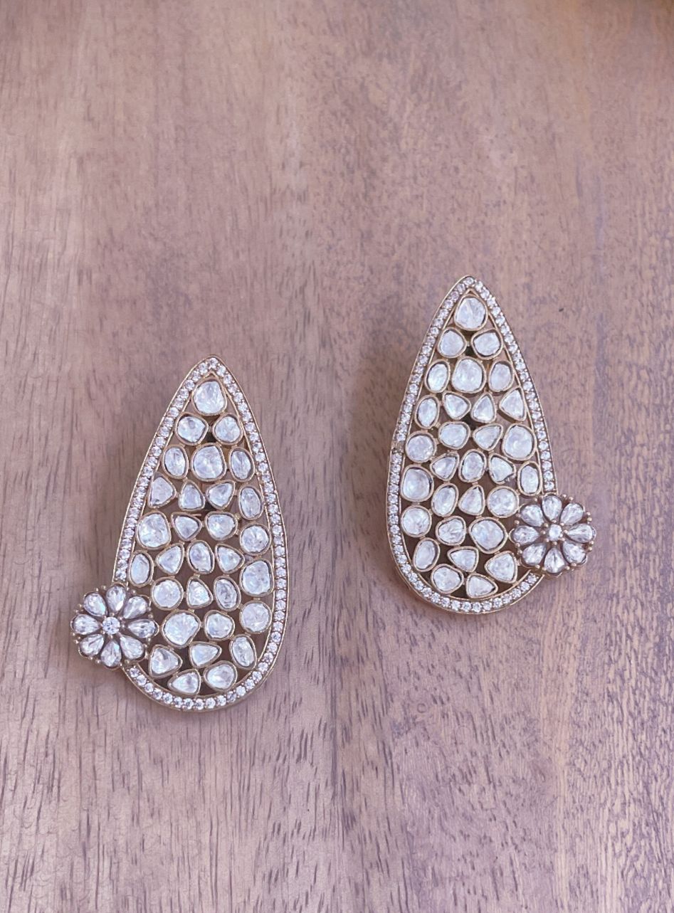 Teardrop Style Oversized Moissanite Earrings