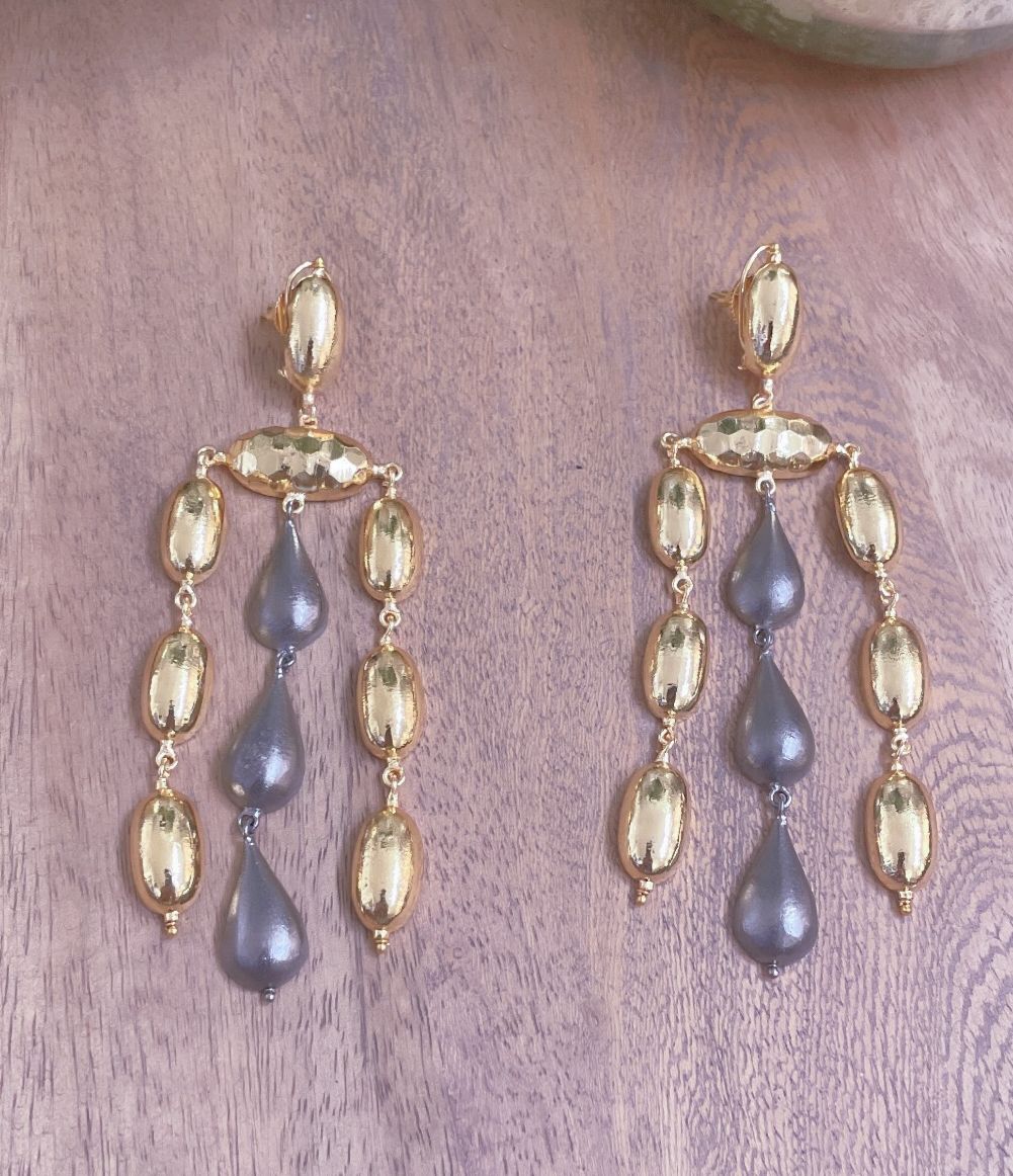Dual Tone Contemporary Earrings