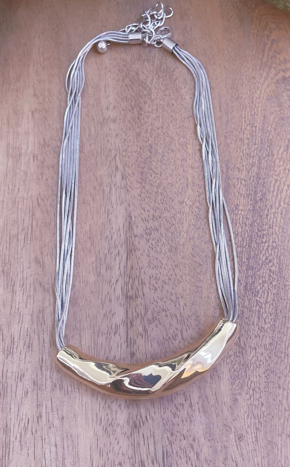 Dual Tone Contemporary Necklace